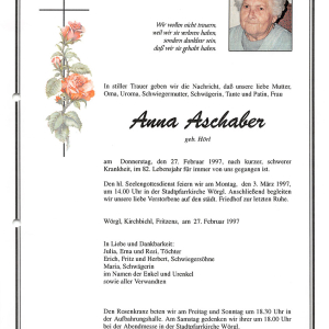 Aschaber Anna Geb. Hörl G